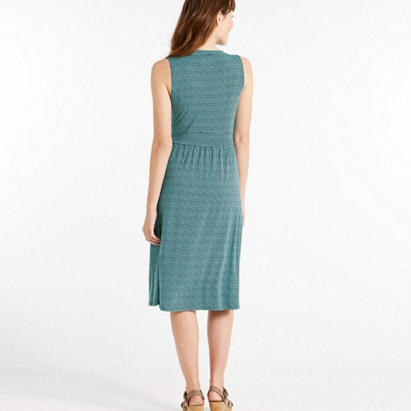 L.L.Bean Summer Knit Dress, Printed Grid - Picture 3 of 8